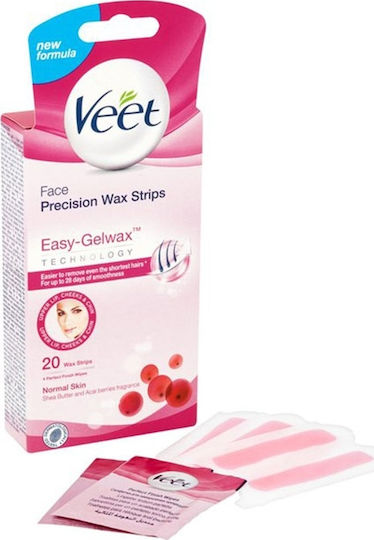 Veet Easy Gelwax Normal Skin Wax Strips for Face 20pcs