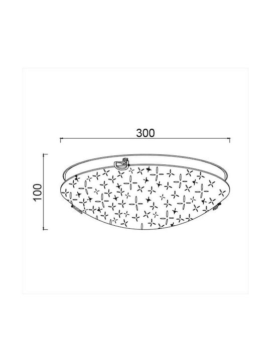 Aca Scilla Ceiling Mount Light 30cm White with Socket E27
