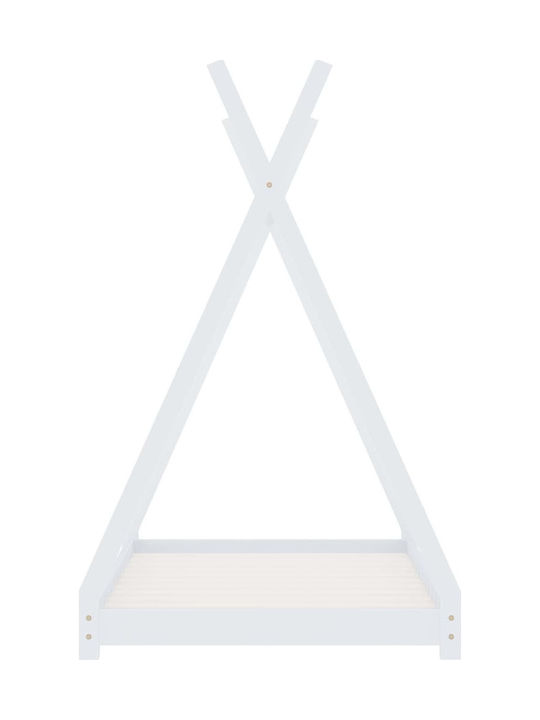 Παιδικό Κρεβάτι Montessori Μονό Λευκό για Στρώμα 90x200cm