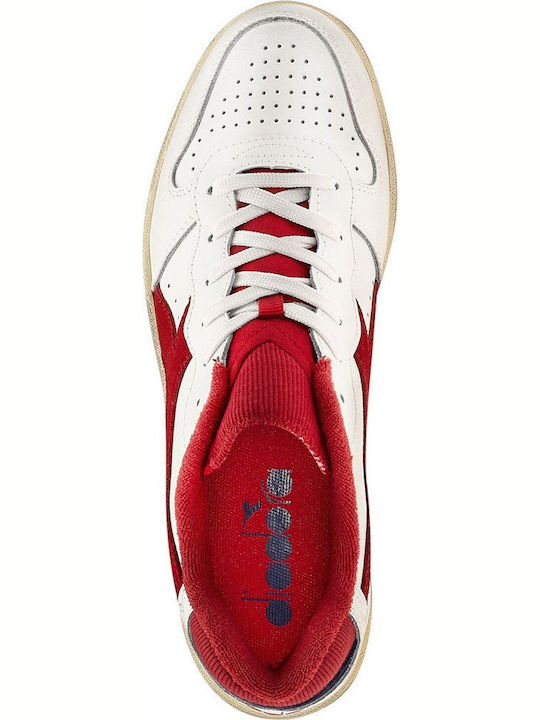 Mi Basket Low Used Herren Sneakers Rot