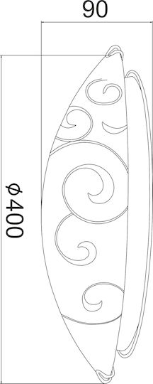 Aca Chaplin Ceiling Mount Light 40cm White with Socket E27
