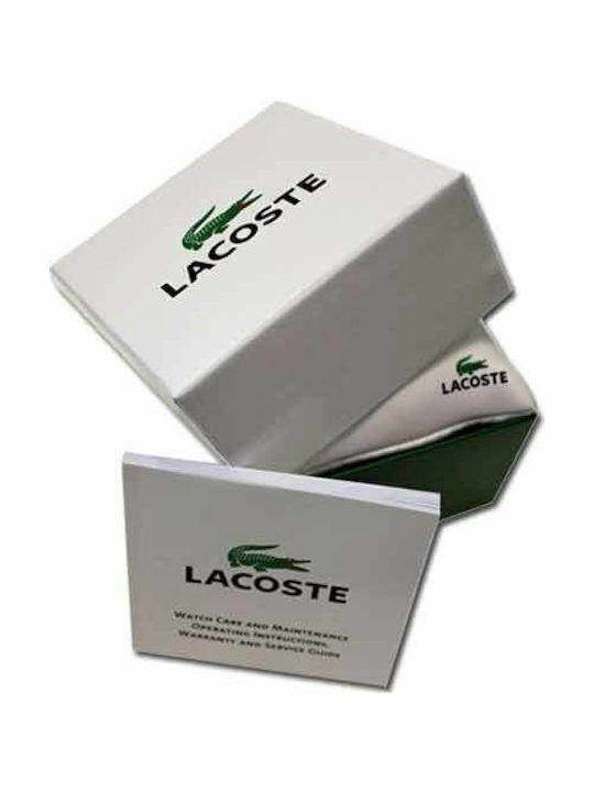 Lacoste Continental Ανδρικό Ρολόι 44mm Χρονογράφος Μπαταρίας με Μαύρο Δερμάτινο Λουράκι