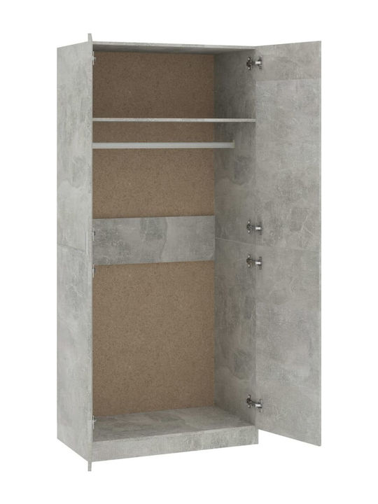 Double Door Wardrobe Gray 90x52x200cm