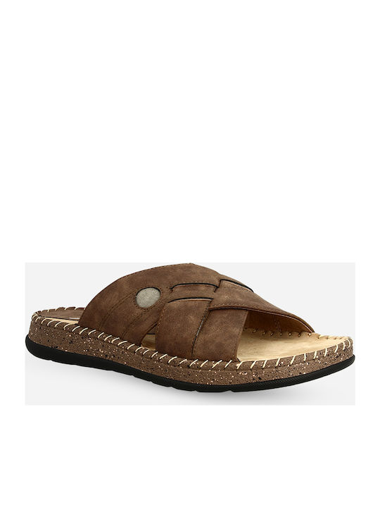 Parex Men's Leather Sandals Brown 12121022.K
