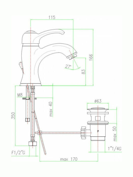 Fiore Jafar Mixing Sink Faucet Silver