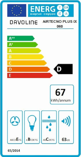 Davoline Airtechno Plus IX 60 Απορροφητήρας Καμινάδα 60cm Inox