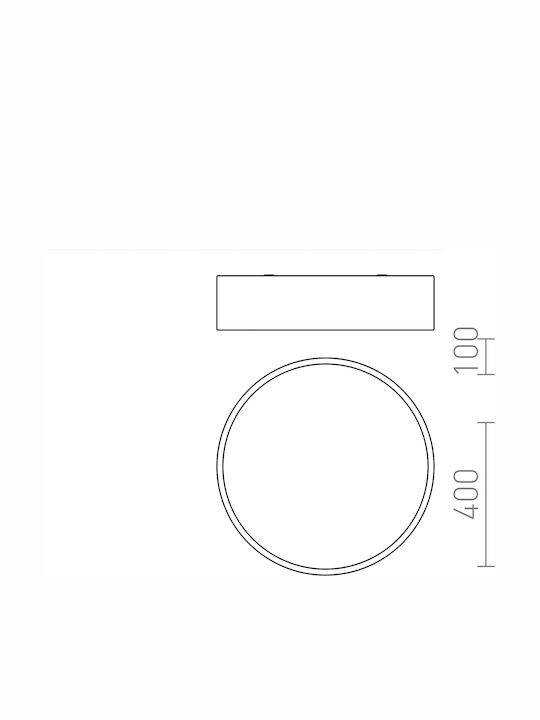 Rendl Light Studio Mezzo Στρογγυλό Εξωτερικό LED Panel 30W με Θερμό Λευκό Φως 3000K