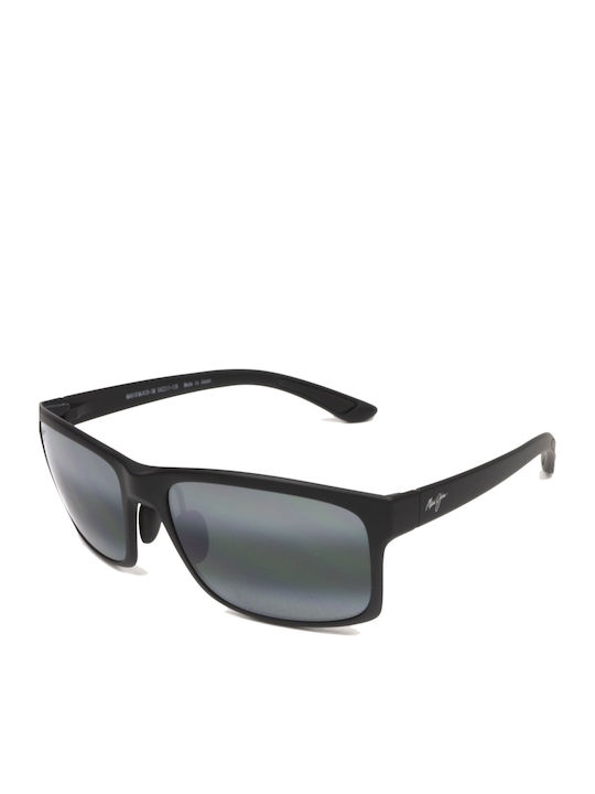Maui Jim Herren Sonnenbrille mit Schwarz Kunststoff Gestell und Schwarz Polarisiert Spiegel Linse