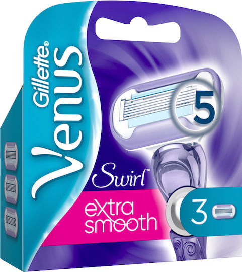 Venus Swirl Ανταλλακτικές Κεφαλές με 5 Λεπίδες & Λιπαντική Ταινία και Τεχνολογία Flexball 3τμχ