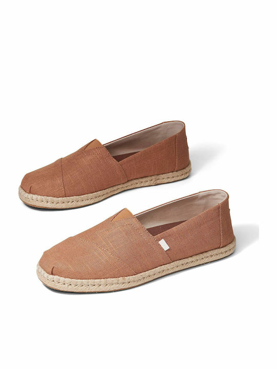 Toms Classics Linen Rope Stoff Herren Espadrilles in Braun Farbe