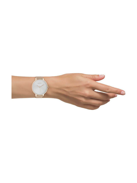 Oozoo Timepieces Summer XL Γυναικείο Ρολόι 48mm Μπαταρίας με Ροζ Χρυσό Μεταλλικό Μπρασελέ