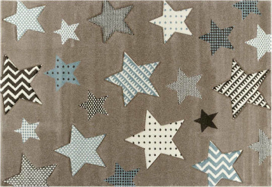 Tzikas Carpets 21895-70 Детско килимче Звезди Кафяв 133x190см Дебелина 13мм