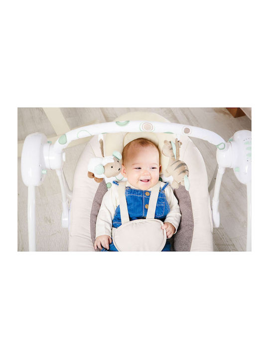 Lionelo Electric Relax pentru Bebeluși Leagăn Ruben cu Muzică Alb pentru Copil până la 12kg