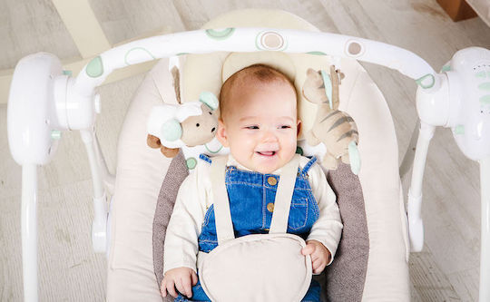 Lionelo Electric Relax pentru Bebeluși Leagăn Ruben cu Muzică Alb pentru Copil până la 12kg