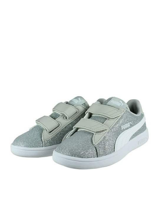 Smash Glitz Glam Kids Sneakers with Scratch Gray