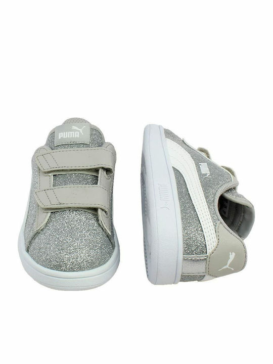 Smash Glitz Glam Kids Sneakers with Scratch Gray