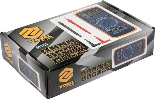 Vorel Ψηφιακό Πολύμετρο με Buzzer με Μέτρηση AC / DC / Αντίστασης / Χωρητικότητας / Θερμοκρασίας 81783