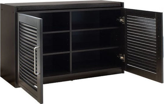 Crispy Wooden Shoe Organizer with 3 Shelves Brown 94x34.5x60cm