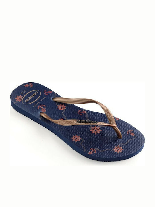 Havaianas Slim Nautical Women's Flip Flops Gold