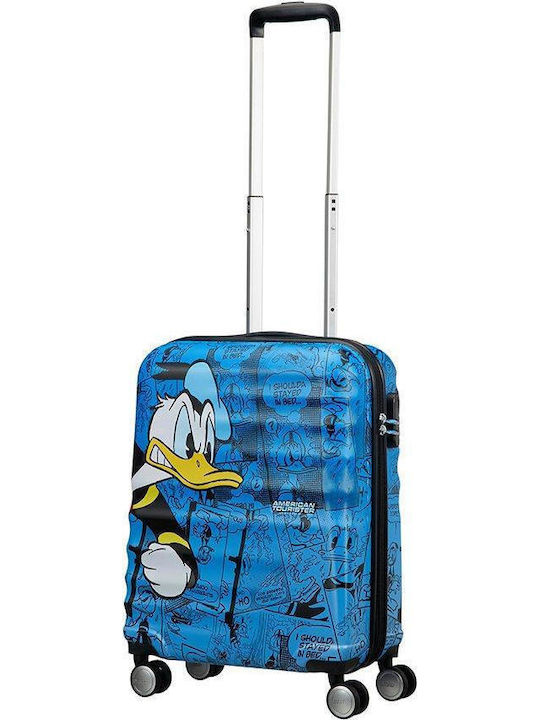American Tourister Wavebreaker Disney Donald Duck Children's Cabin Travel Suitcase Hard Blue with 4 Wheels Height 55cm 85667-5278