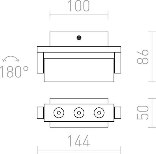 Rendl Light Studio Tico III Троен LED Спот с Топла Бяла Светлина в Сребрист Цвят