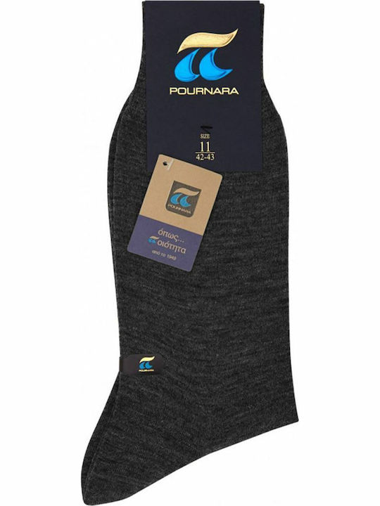 Pournara Men's Solid Color Socks Gray