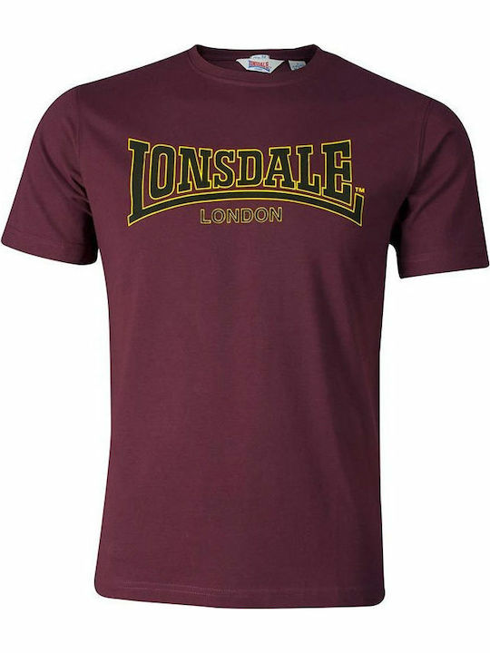 Lonsdale Classic Bărbați T-shirt Sportiv cu Mânecă Scurtă Oxblood