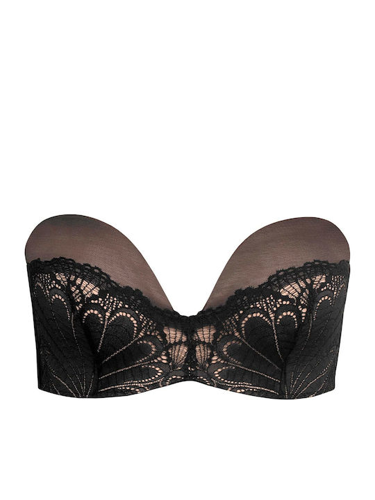 Refined Glamour WW031U Μαύρο Σουτιέν για Βαθύ Ντεκολτέ Push Up
