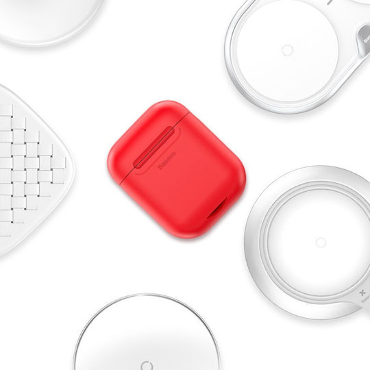 Baseus Anti-dust Wireless Protective Θήκη Σιλικόνης Case Κόκκινο για Apple AirPods