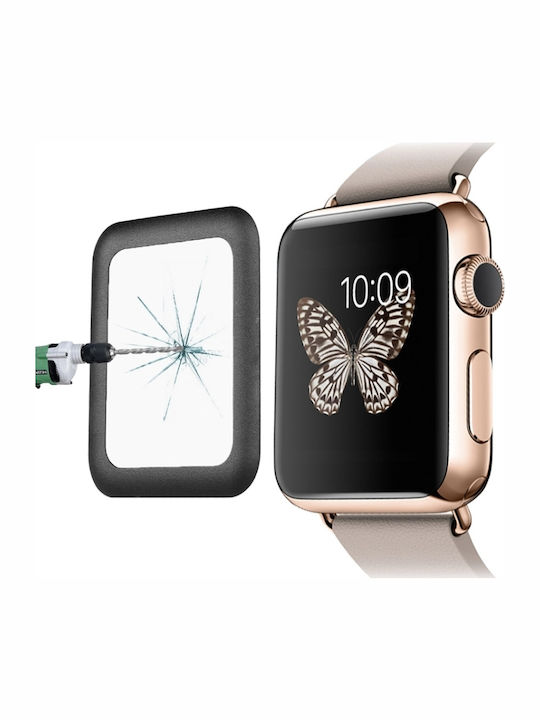 Black Full Face Tempered Glass pentru Apple Watch 38mm 1buc Series2