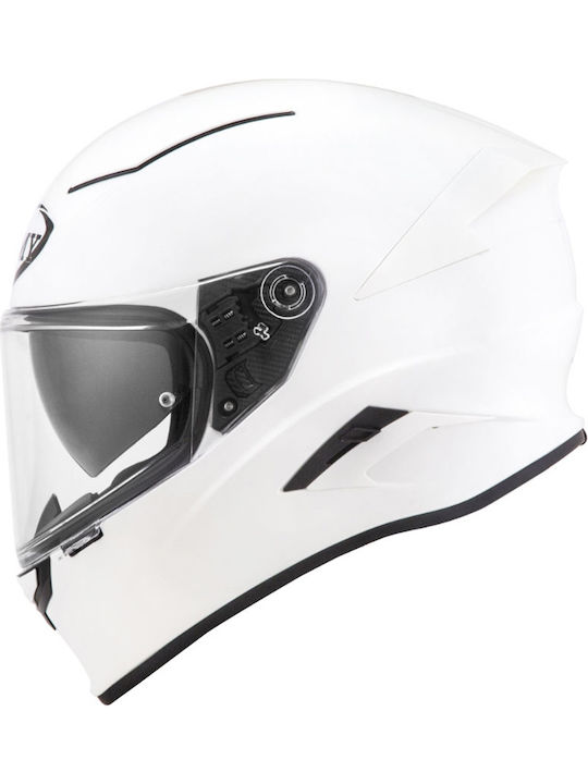 Suomy Speedstar Plain White Full Face Helmet with Pinlock and Sun Visor ECE 22.05 KSVR00W3