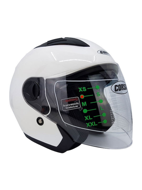 Corsa CX205 White Motorradhelm Jet ECE 22.05 1350gr