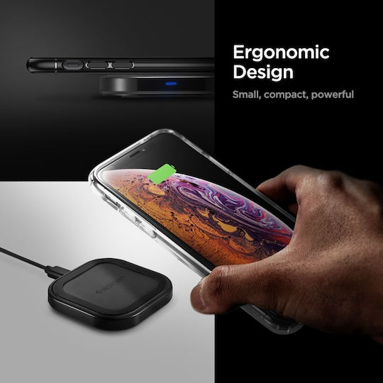 Spigen Ασύρματος Φορτιστής (Qi Pad) 18W Quick Charge 3.0 Μαύρος (F309W)