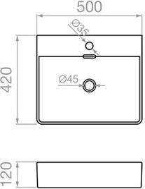 Pyramis Nolana Επικαθήμενος Νιπτήρας Πορσελάνης 50x42x12cm Λευκός Pyramis Nolana Επικαθήμενος Νιπτήρας Πορσελάνης 50x42x12cm Λευκός