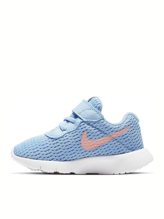 Nike Tanjun TD Kids Sports Shoes Running with Hoop & Loop Closure Light Blue