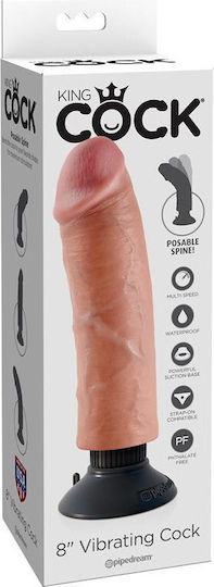Pipedream King Cock Vibrating Cock Realistic Vibrator 21.5cm Carne