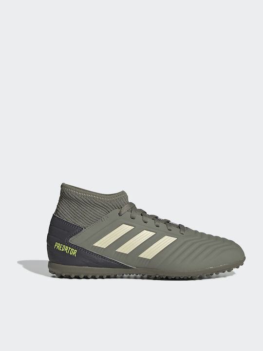 Παιδικά Ποδοσφαιρικά Παπούτσια Ψηλά Predator 19.3 TF με Σχάρα και Καλτσάκι Legacy Green / Sand / Solar Yellow