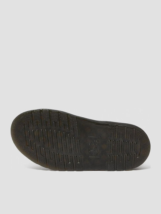 Gryphon Quad Δερμάτινα Γυναικεία Σανδάλια Flatforms Μαύρα