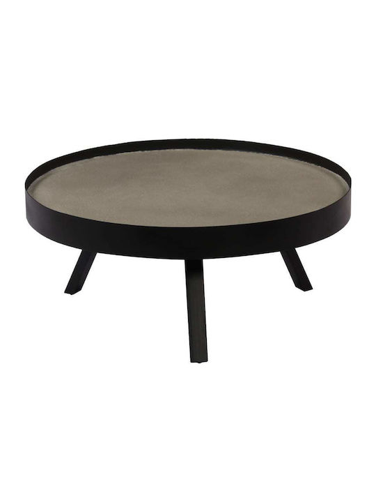 Round Coffee Table Metal Black L74xW74xH32cm.