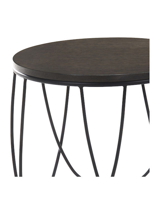 Dagen Round Wooden Side Table Gray L42xW42xH40cm