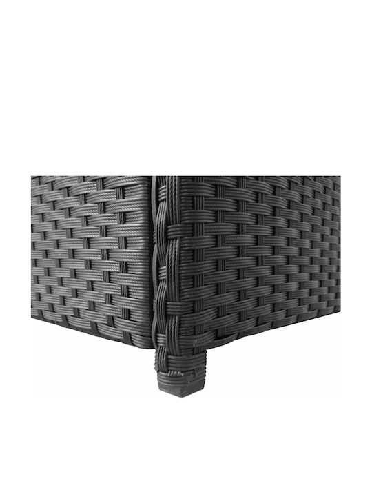 vidaXL Außenlagerbox Rattan Schwarz L120xB50xH60cm