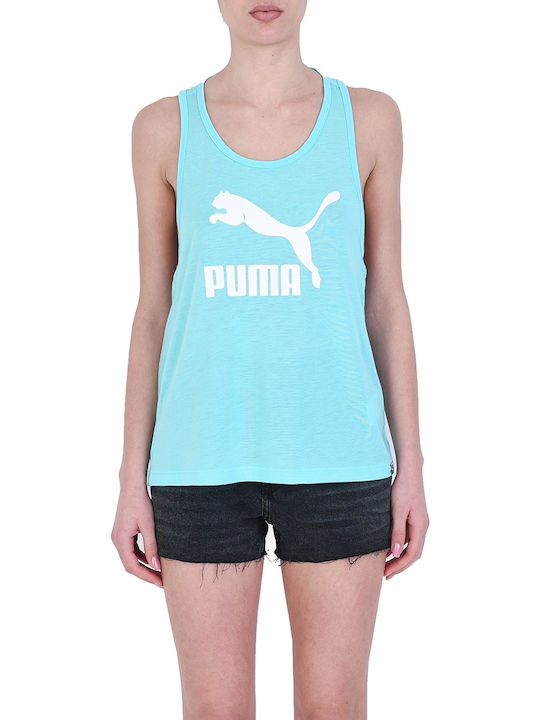 Puma Classics Women's Athletic Blouse Sleeveless Light Blue