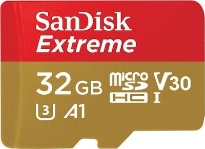 Sandisk Extreme Action microSDHC 32GB Class 10 U3 V30 A1 UHS-I με αντάπτορα
