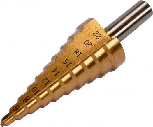 Yato Conical Drill Conical with 4-22mm graduation HSS Titanium with Cylindrical Shank for Metal και Masonry 4-22mm