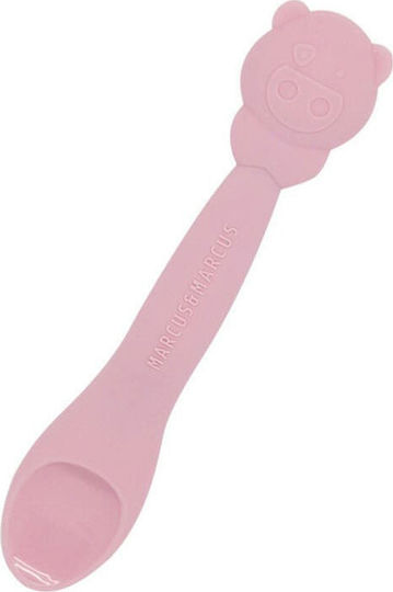 Marcus & Marcus Baby Spoon Piglet made of Silicone for 6+ months Pink