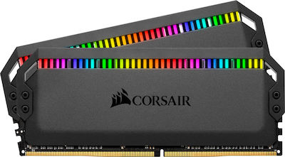 Corsair Dominator Platinum RGB 16GB DDR4 RAM με 2 Modules (2x8GB) και Ταχύτητα 3000 για Desktop