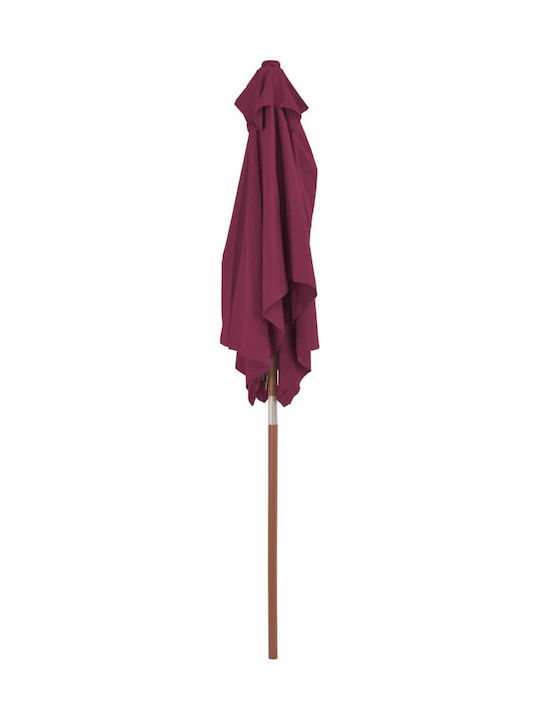 Square Wooden Burgundy Garden Umbrella 1.5x2xHeight 2.35m
