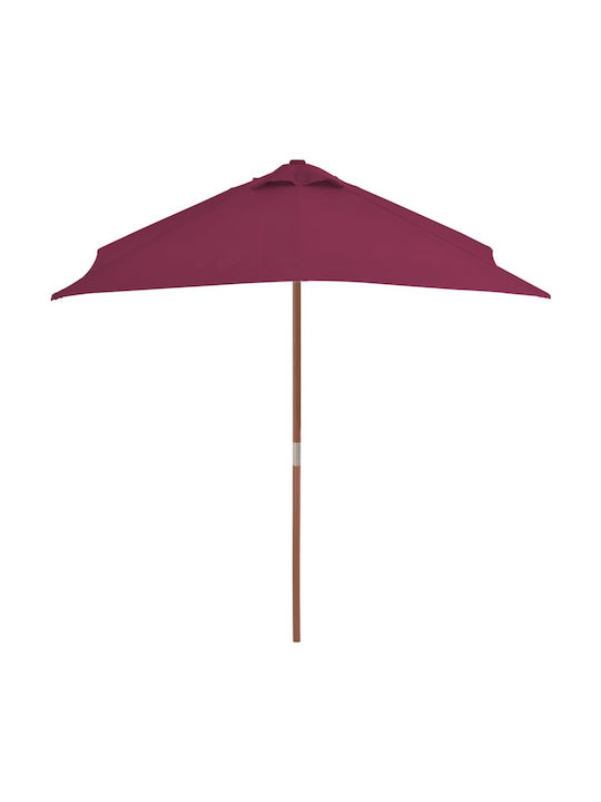 Square Wooden Burgundy Garden Umbrella 1.5x2xHeight 2.35m