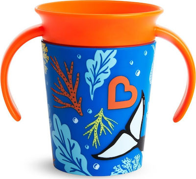 Munchkin Παιδικό Ποτηράκι "Miracle 360° Wildlove Sippy" από Πλαστικό Μπλε 177ml για 6m+