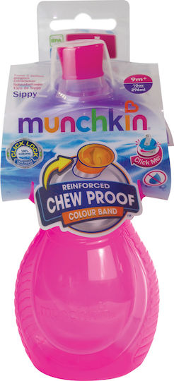 Munchkin Click Lock Bite Proof Sippy Cup Educational Sippy Cup Plastic Fuchsia Fuchsia Purple for 9m+m+ 296ml 12292